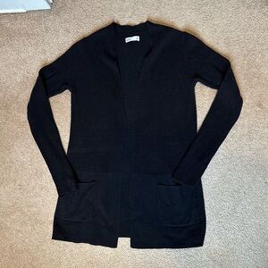 Black Ribbed Cardigan